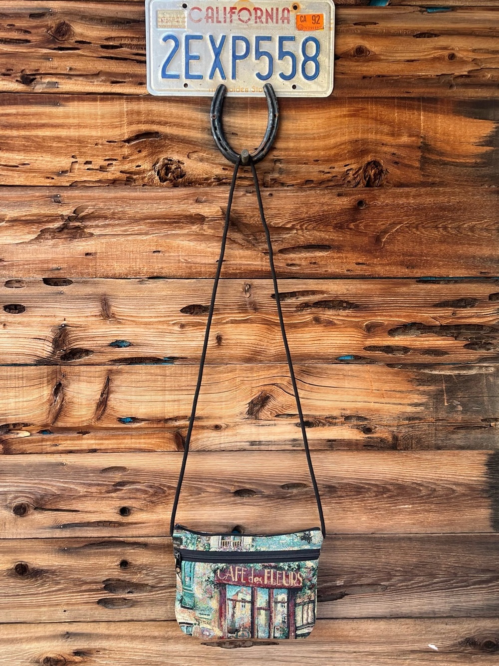 VINTAGE | Danny K Beverly Hills Café de Fleurs Tapestry Crossbody Bag